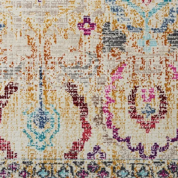 Distressed Area Rug - Multicoloured