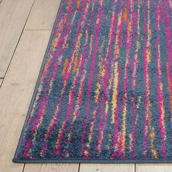 Floral Area Rug with Overdye Effect - Multi, Polypropylene