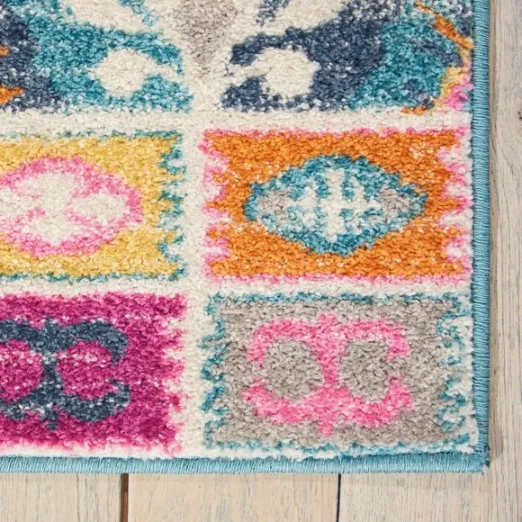 Floral Rug with Overdye Effect - Multi, Polypropylene
