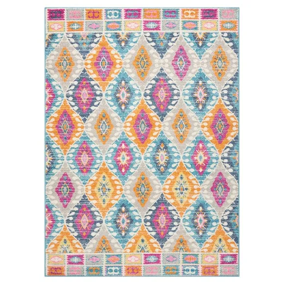 Floral Rug with Overdye Effect - Multi, Polypropylene