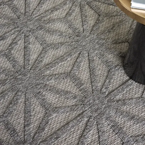 Geometric Indoor Outdoor Rug - Charcoal, Polypropylene