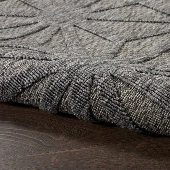 Geometric Indoor Outdoor Rug - Charcoal, Polypropylene