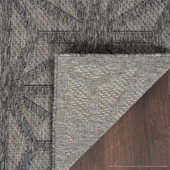 Geometric Indoor Outdoor Rug - Charcoal, Polypropylene