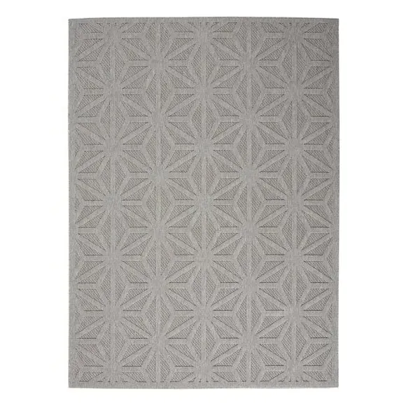 Geometric Indoor Outdoor Rug - Grey, Polypropylene