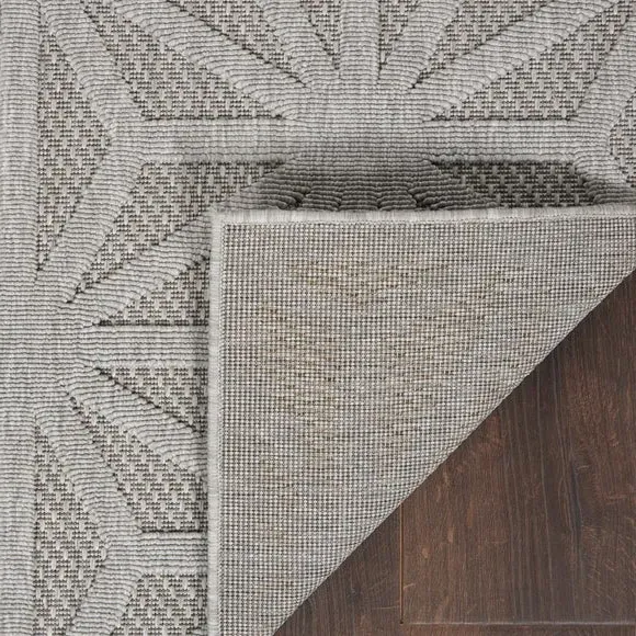Geometric Indoor Outdoor Rug - Grey, Polypropylene