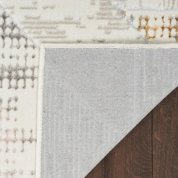 Geometric Rug with Shimmer - Cream, Velvet