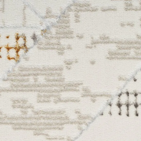 Geometric Rug with Shimmer - Cream, Velvet