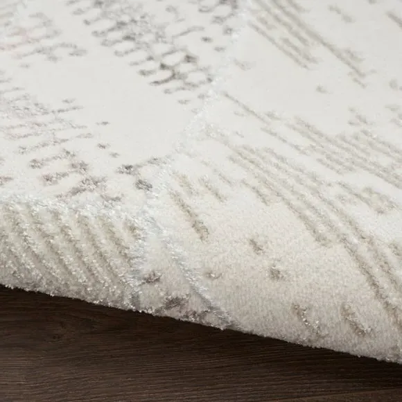 Geometric Rug with Shimmer - Cream, Velvet