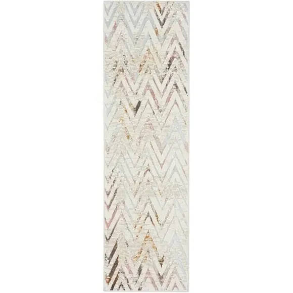 Herringbone Runner Rug - Pink, Velvet