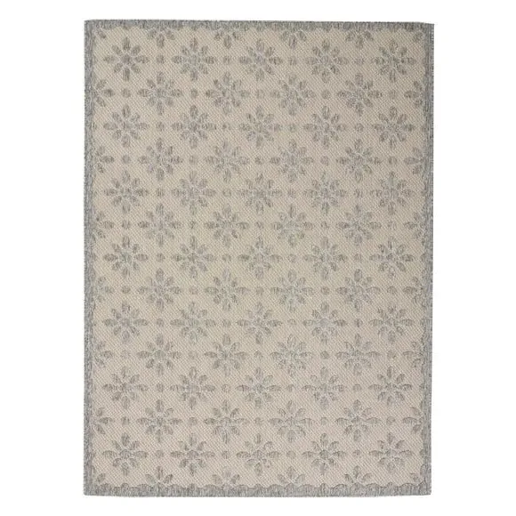 Indoor Outdoor Rug Floral Design - Cream