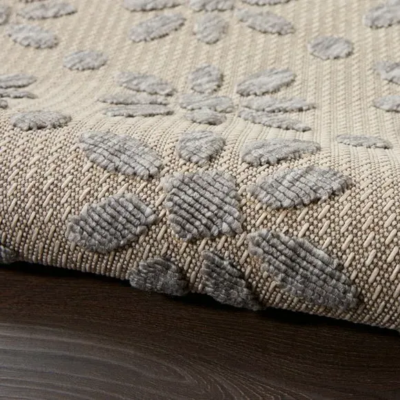 Indoor Outdoor Rug Floral Design - Cream