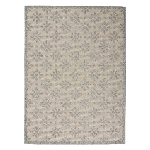 Indoor Outdoor Rug Floral Design - Cream image
