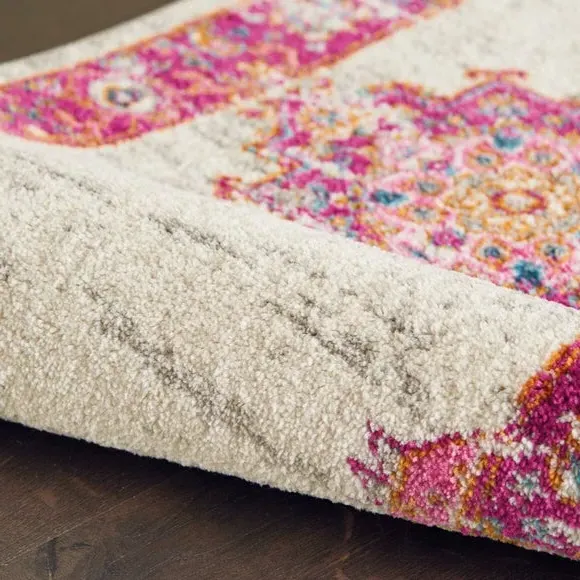 Low Pile Area Rug - Fuchsia, Persian Style