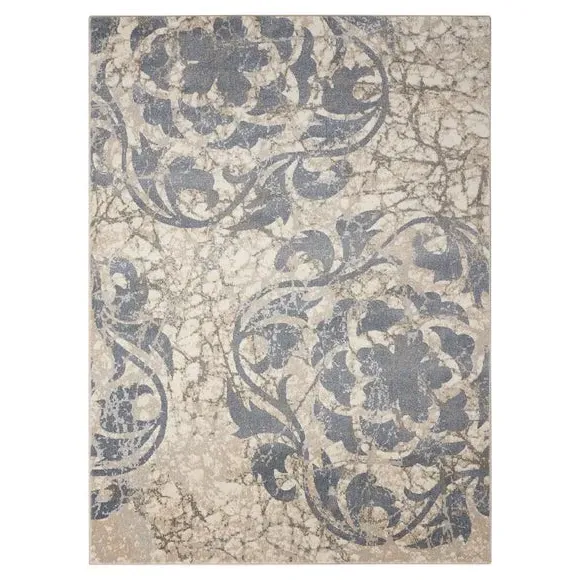 Marbled Pattern Rug - Blue, Polyester
