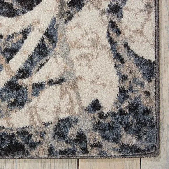 Marbled Pattern Rug - Blue, Polyester