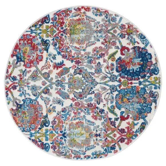 Round Rug Traditional Pattern - Orange