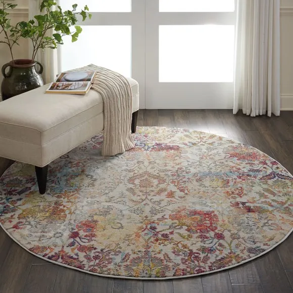 Round Rug Traditional Pattern - Orange image