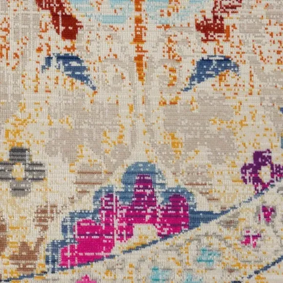 Round Rug Vintage Design - Multicoloured