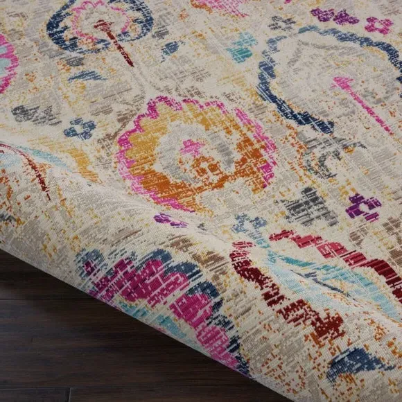 Round Rug Vintage Design - Multicoloured