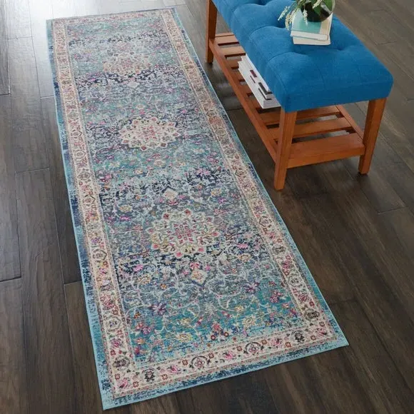 Runner Rug Distressed - Blue image