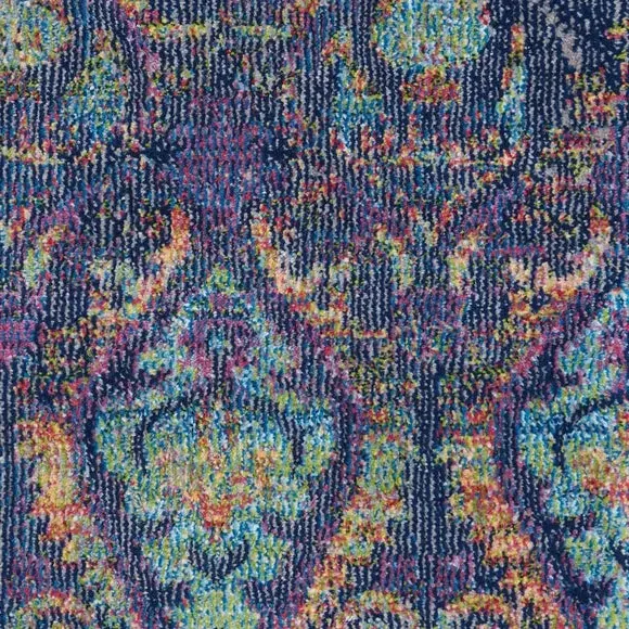 Runner Rug with Carved Pile - Navy