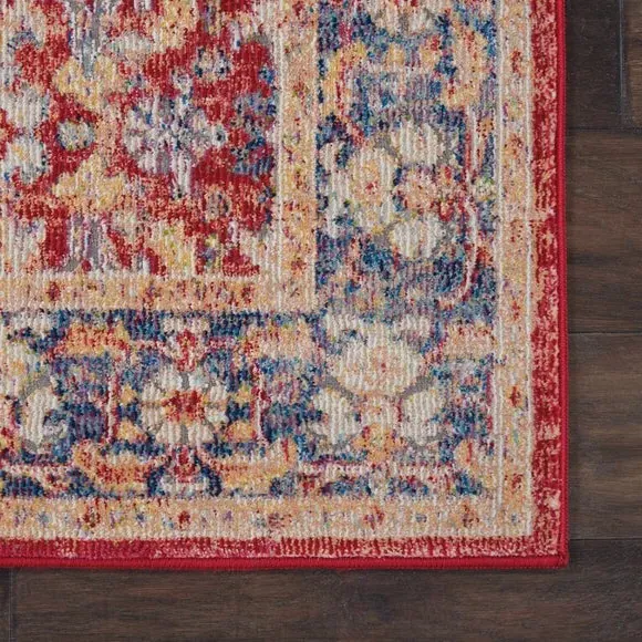 Runner Rug with High-Low Pile - Red