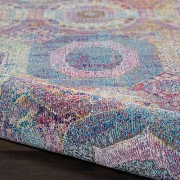 Runner Rug with Medallion Design - Multicoloured