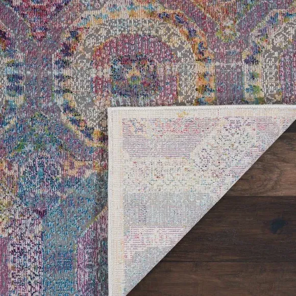 Runner Rug with Medallion Design - Multicoloured