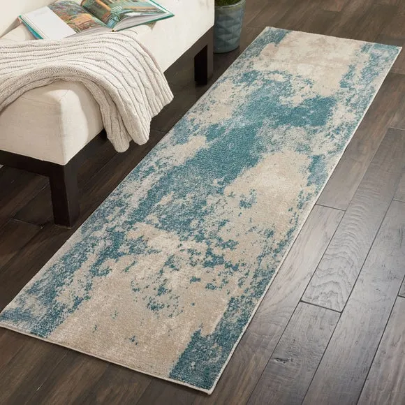 Runner Rug with Ombre Design - Teal