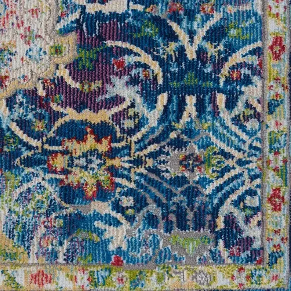 Runner Rug with Star Medallion - Blue