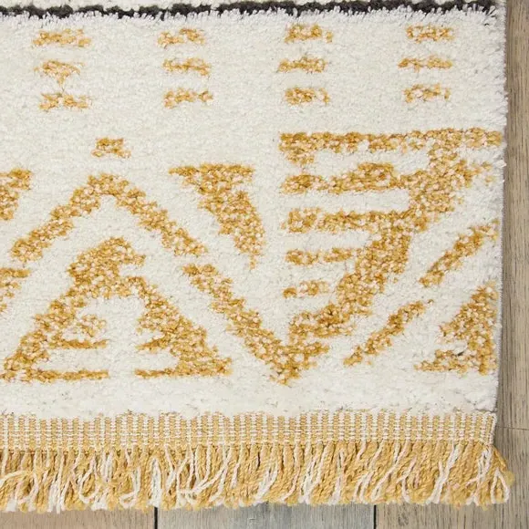 Runner Rug with Tassels - Yellow, Shag