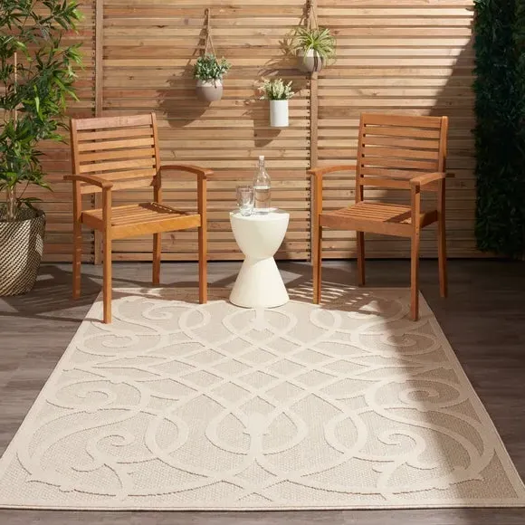 Scroll Rug Indoor Outdoor - Cream, Polypropylene
