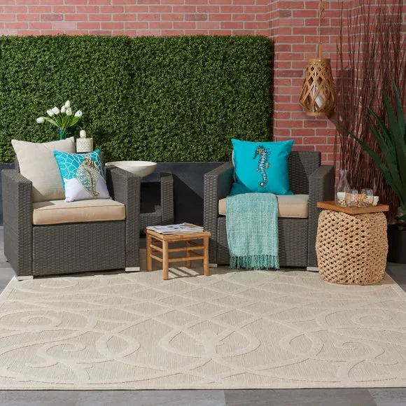 Scroll Rug Indoor Outdoor - Cream, Polypropylene