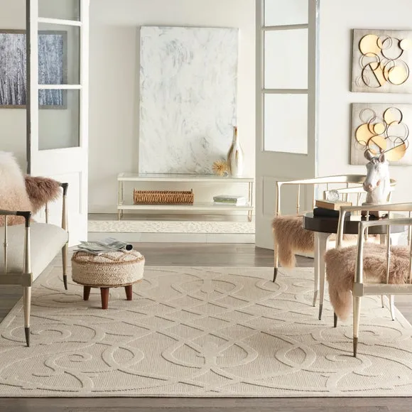 Scroll Rug Indoor Outdoor - Cream, Polypropylene