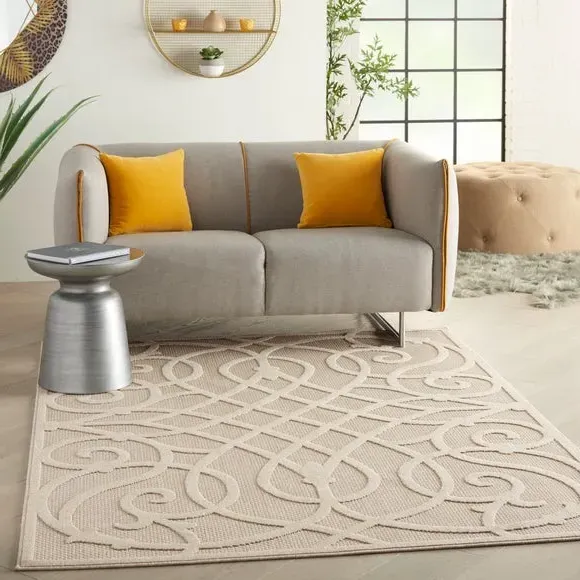 Scroll Rug Indoor Outdoor - Cream, Polypropylene image