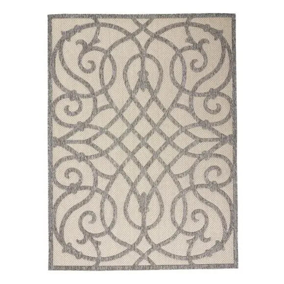 Scroll Rug Indoor Outdoor - Grey, Polypropylene