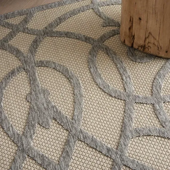 Scroll Rug Indoor Outdoor - Grey, Polypropylene