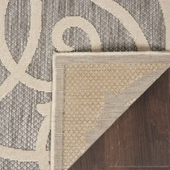 Scroll Rug Indoor Outdoor - Grey, Polypropylene