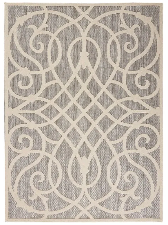 Scroll Rug Indoor Outdoor - Grey, Polypropylene