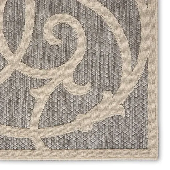 Scroll Rug Indoor Outdoor - Grey, Polypropylene