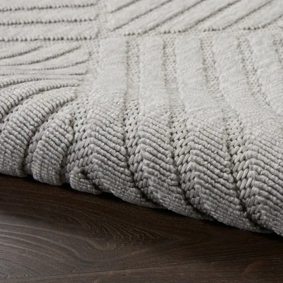 Striped Indoor Outdoor Rug - Grey, Polypropylene