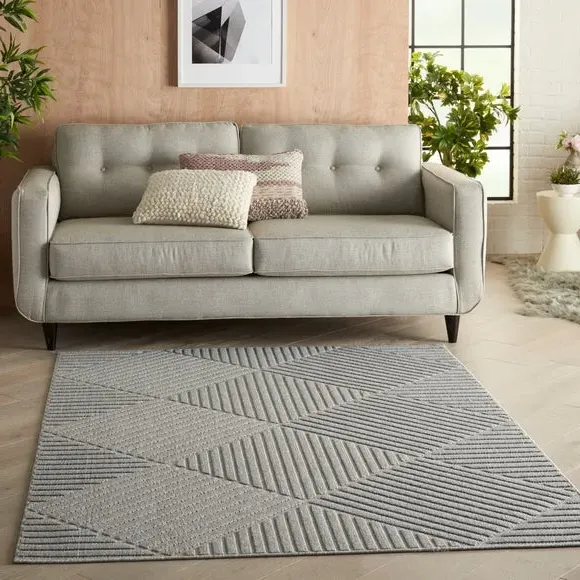 Striped Indoor Outdoor Rug - Grey, Polypropylene image