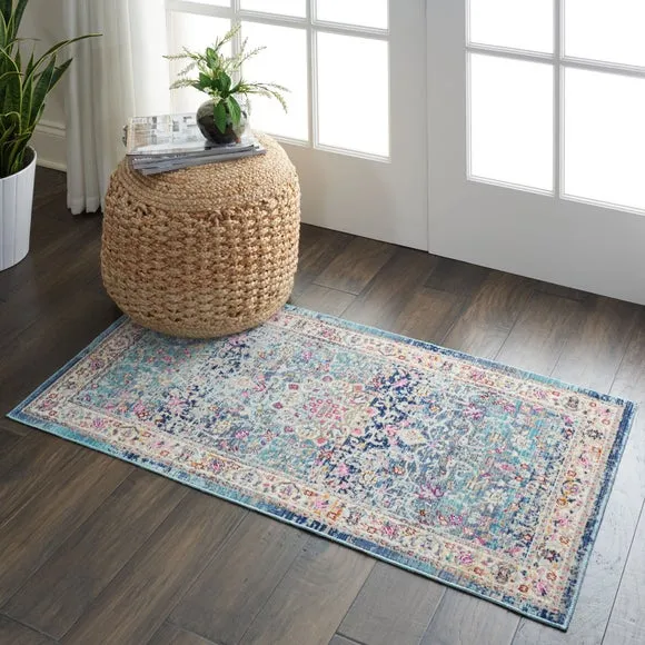 Traditional Area Rug with Star Medallion - Blue image
