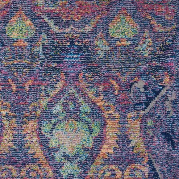 Vintage Style Area Rug - Navy, High-Low Pile