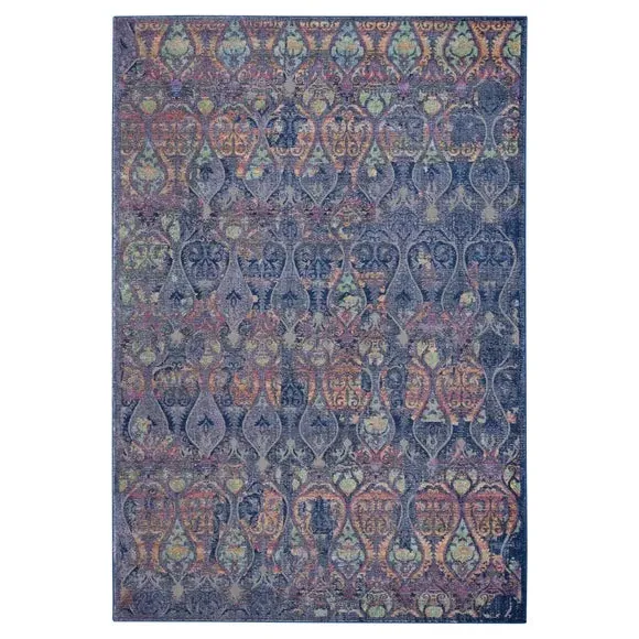 Vintage Style Area Rug - Navy, High-Low Pile