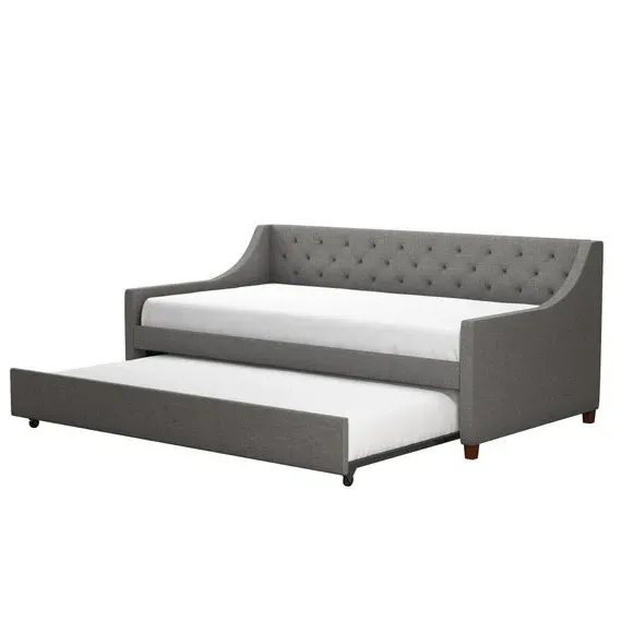 Daybed with Trundle - Grey, Linen