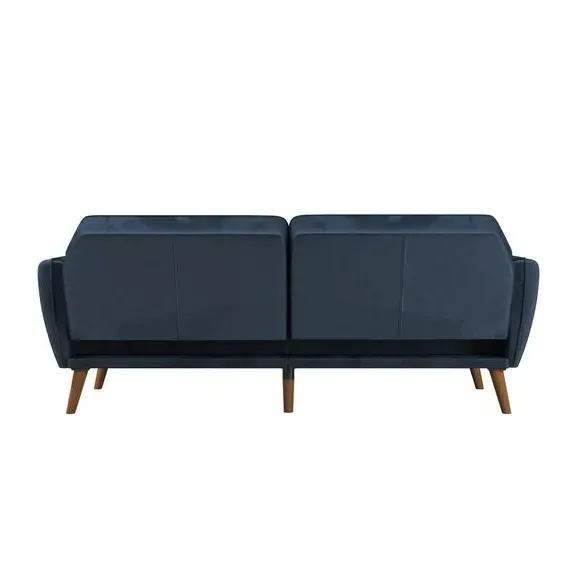 Double Futon with Memory Foam - Blue, Velvet