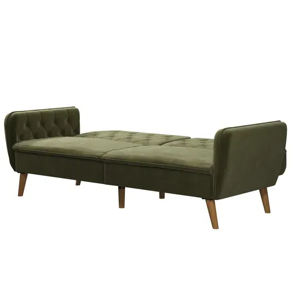 Double Futon with Memory Foam - Green, Velvet