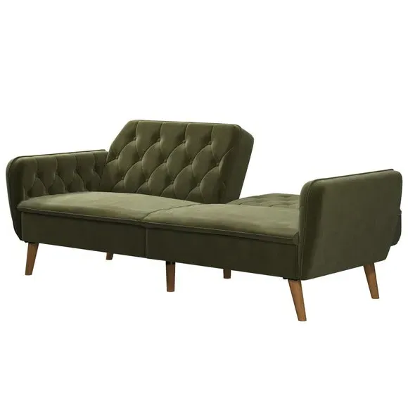 Double Futon with Memory Foam - Green, Velvet