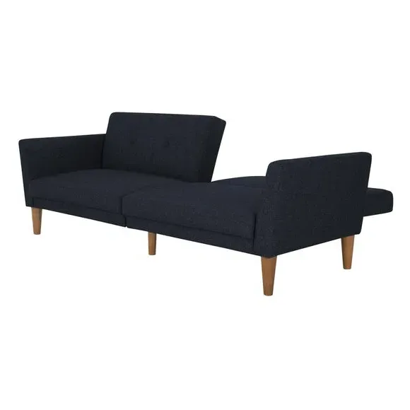 Double Sofa Bed with Split Back - Blue, Linen